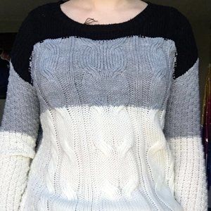 Womens So tri-colored knit sweater